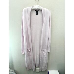 NIC + ZOË Light Purple Cotton Cashmere Blend Lightweight Sweater Duster